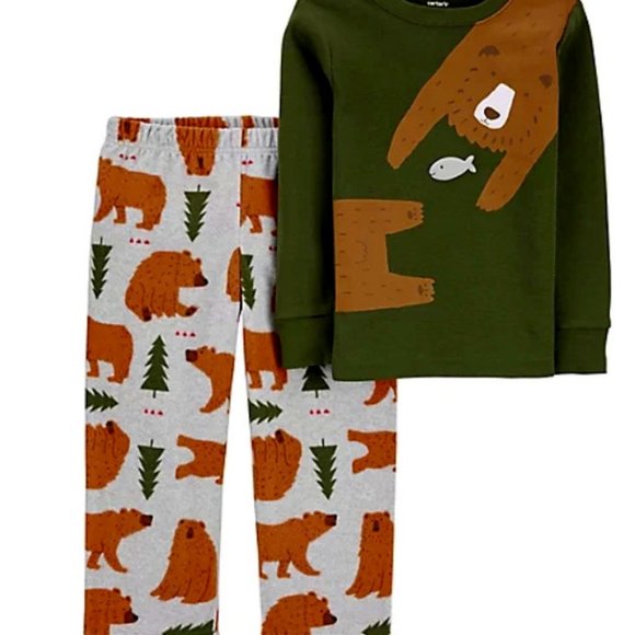 NWt 5T 5 bears go fishing carters christmas winter birthday pajamas hanukkah pjs - Picture 1 of 7